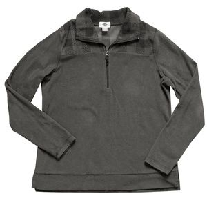 Old Navy Grey/Buffalo Check Quarter Zip Fleece